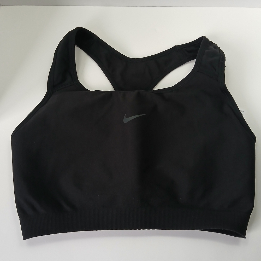 Nike Women's Black Sports Bra‎ with Gray Logo
